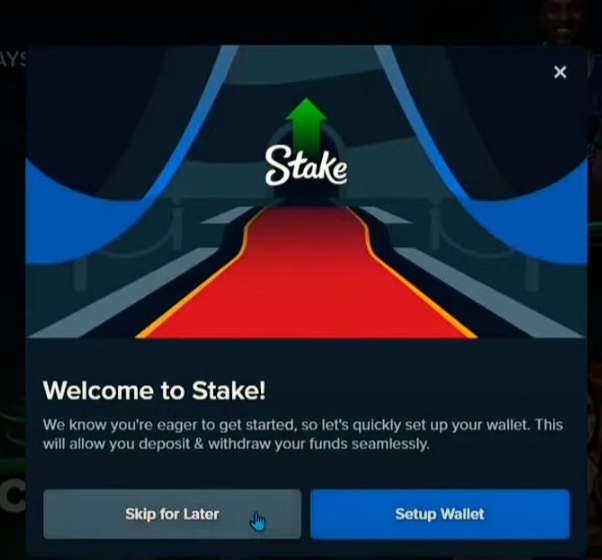 Deposit money Deposit money in stake wallet