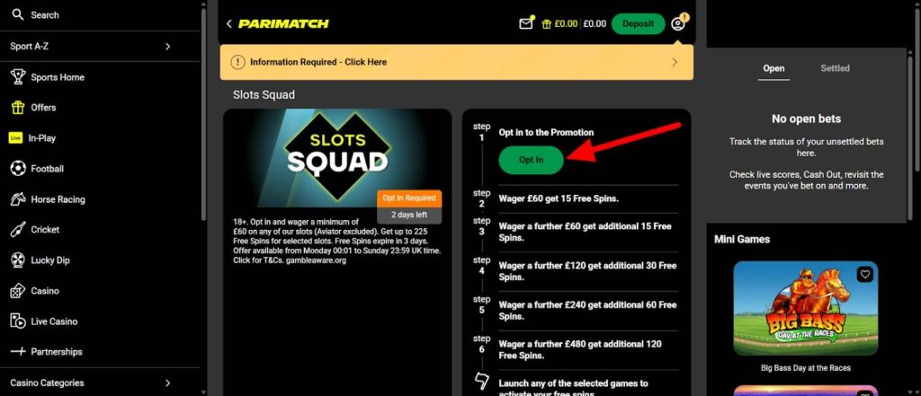 Select the Desired Promotion Select the Desired Promotion