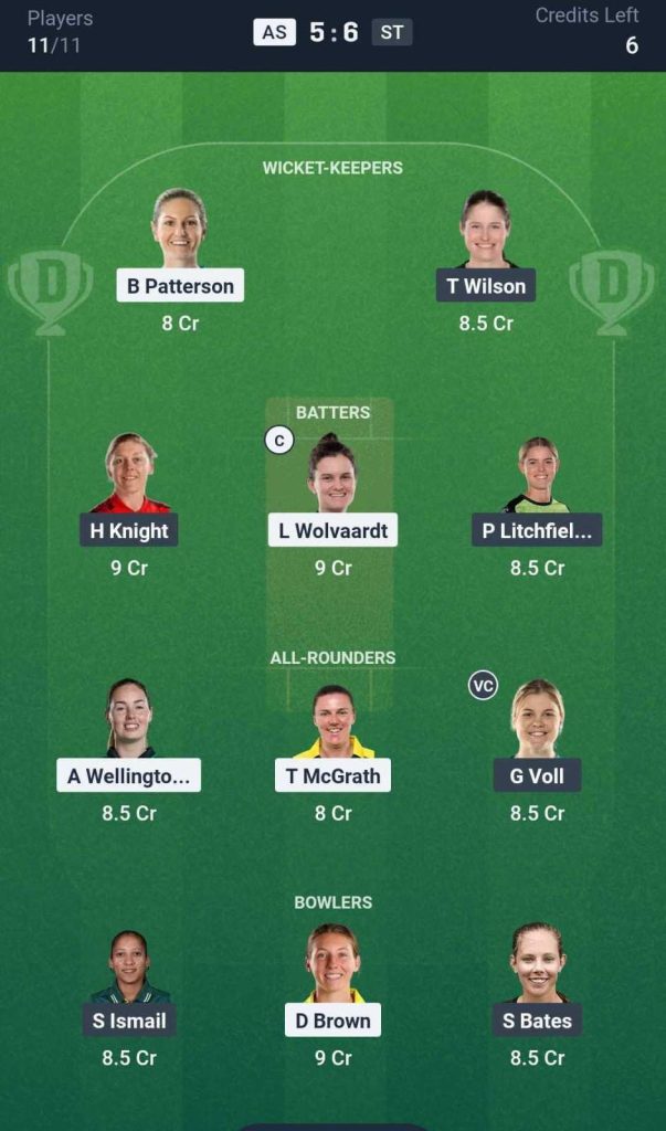AS-W-vs-ST-W-Dream11-Prediction-team